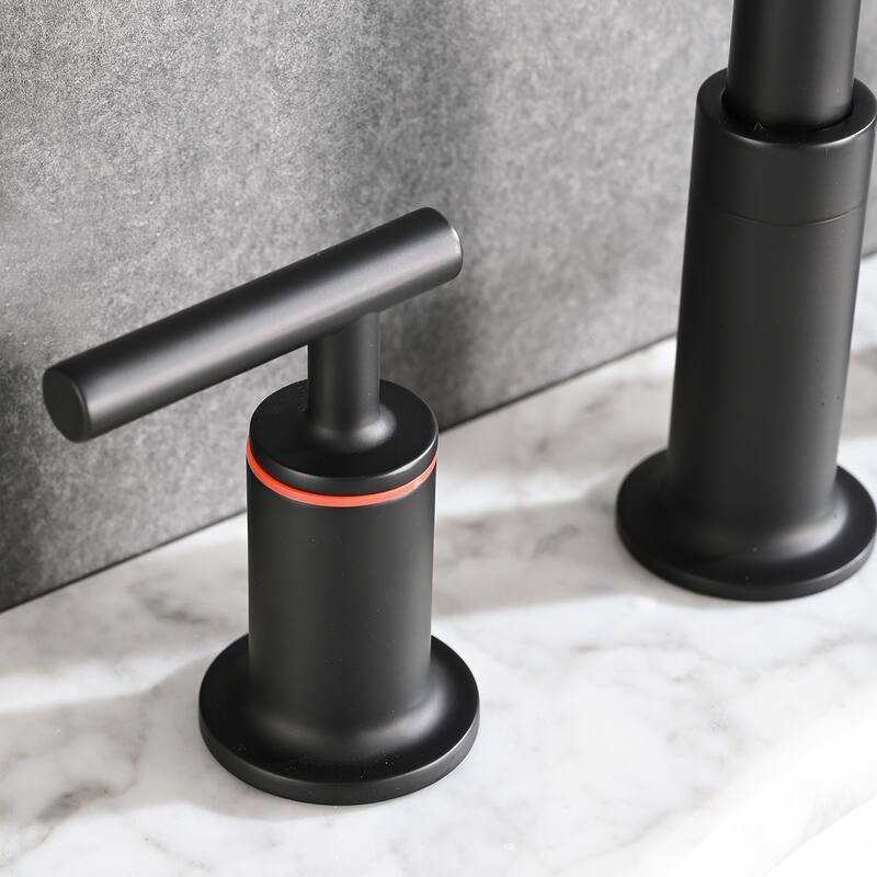 Modern 2 Handle 360° Swivel Bathroom Sink Faucet with Pop Up Drain and Aerator, Anti Corrosion, Anti Rust, Anti Splash