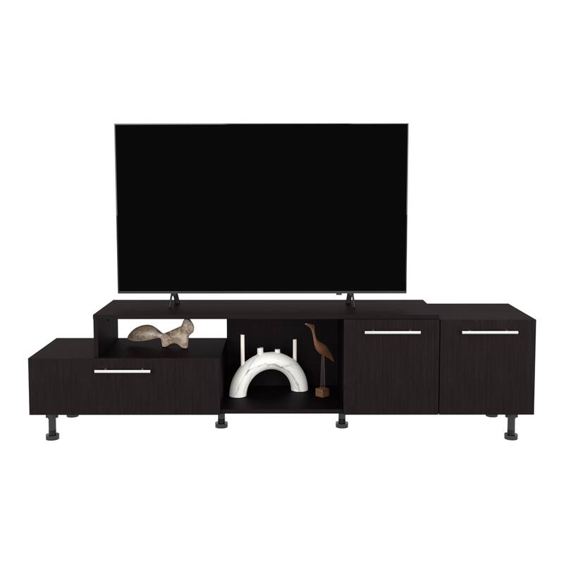Tv Stand with Sleek design, 3Doors, 1 Shelf 50" TV Capacity,FSC Certified CPSIA Compliant