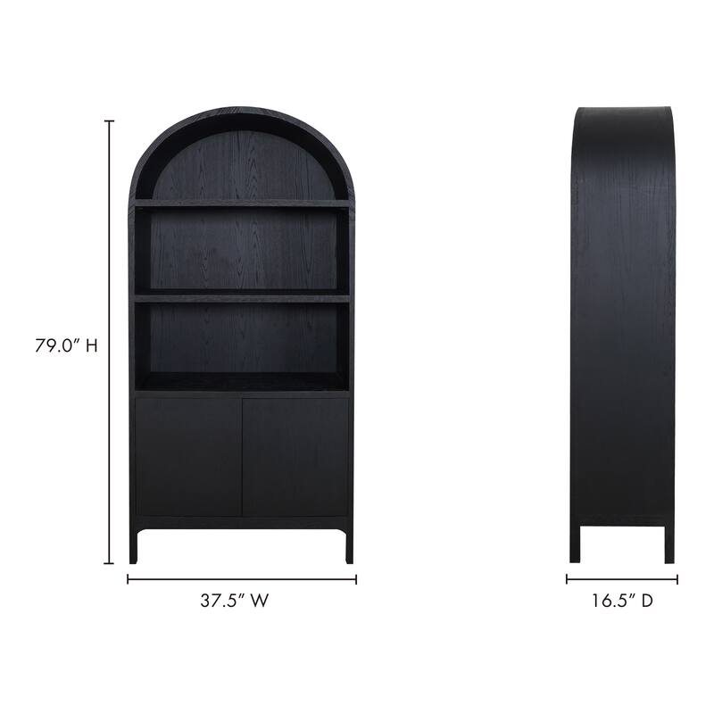 Aurelle Home Arched Bookshelf Display Cabinet