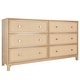 preview thumbnail 4 of 6, Elio Rattan 6 Drawer Dresser with Brass Knob