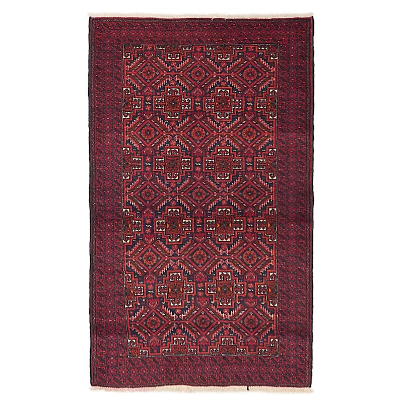 ECARPETGALLERY Hand-knotted Teimani Red Wool Rug - 3'0 x 5'0