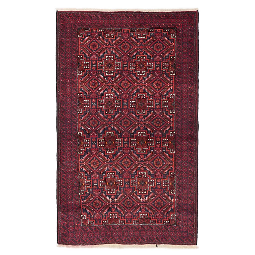 ECARPETGALLERY Hand-knotted Teimani Red Wool Rug - 3'0 x 5'0