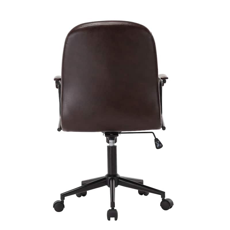 Porthos Home Kaper Swivel Office Chair, PU Leather Upholstery