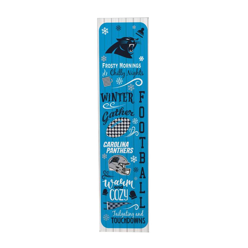 47" Double Sided Seasonal Porch Leaner, Carolina Panthers - 47" x 11.25"