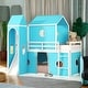 preview thumbnail 2 of 30, Elegant Twin Size Playhouse Inspired Bunk Bed with Slide Pink Tent and Tower, Sturdy Construction & Unique Design