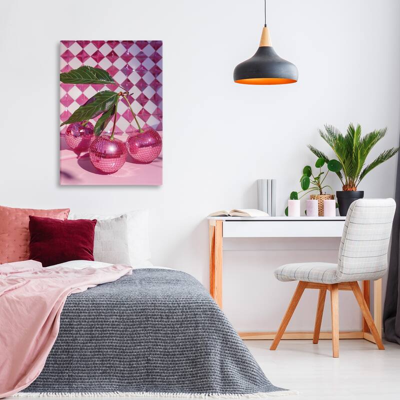 Stupell Groovy Cherry Disco Balls Canvas Wall Art Design By LSR Design Studio