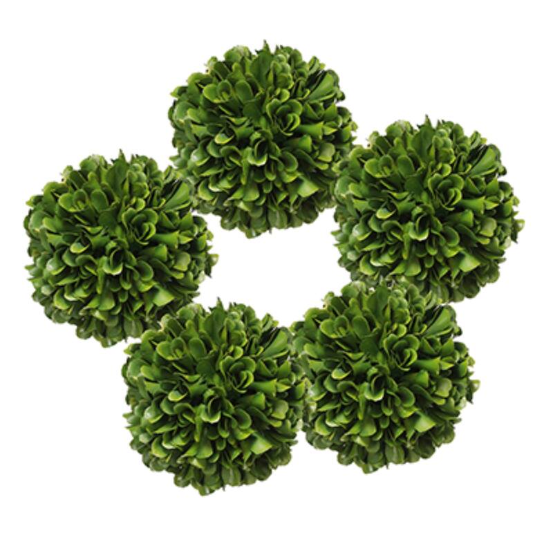 Boxwood Ball Artificial Topiary Orbs - 4" - Green - Set of 5