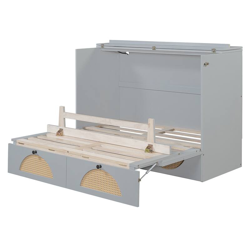 Modern Murphy Bed with Drawer, USB Ports, and Outlets