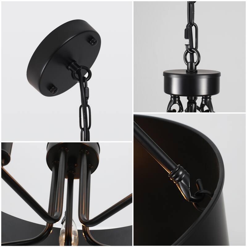 5-Light 20.78 in. Industrial Chandelier for Kitchen Living Room