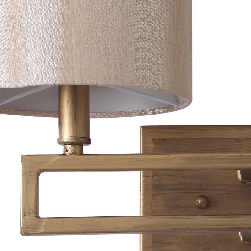 SAFAVIEH Lighting Chantal 2-Light Catena Gold Sconce - 16.25"x7.875 x9.25 - Antique Gold - 16Wx8Dx9H