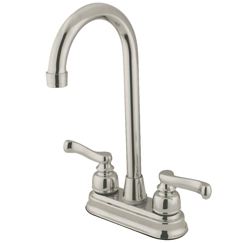 Kingston Brass Royale Deck Mounted Double Handle Bar Faucet with Metal