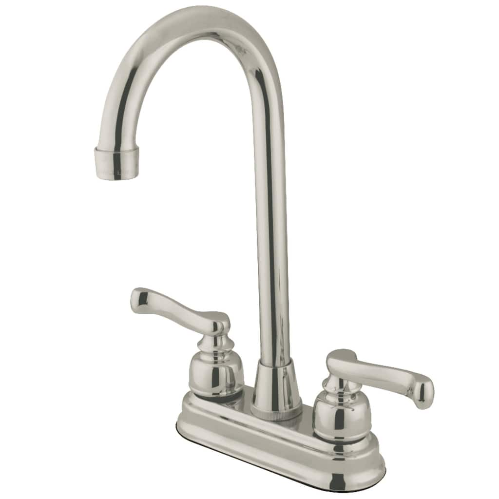 Kingston Brass Royale Deck Mounted Double Handle Bar Faucet with Metal