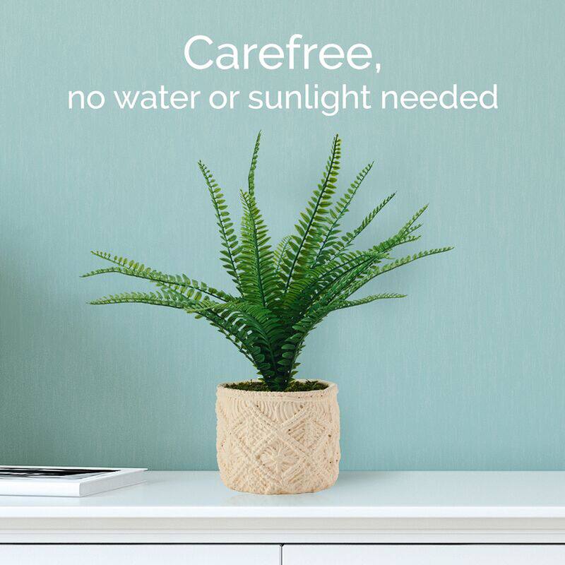 Elements Artificial Fern Greenery in a Beige Etched Pot, 18 Inch - N/A
