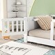 preview thumbnail 6 of 31, Twin Size Pine Wood Floor Platform Bed with Built-in Book Storage Rack, Door