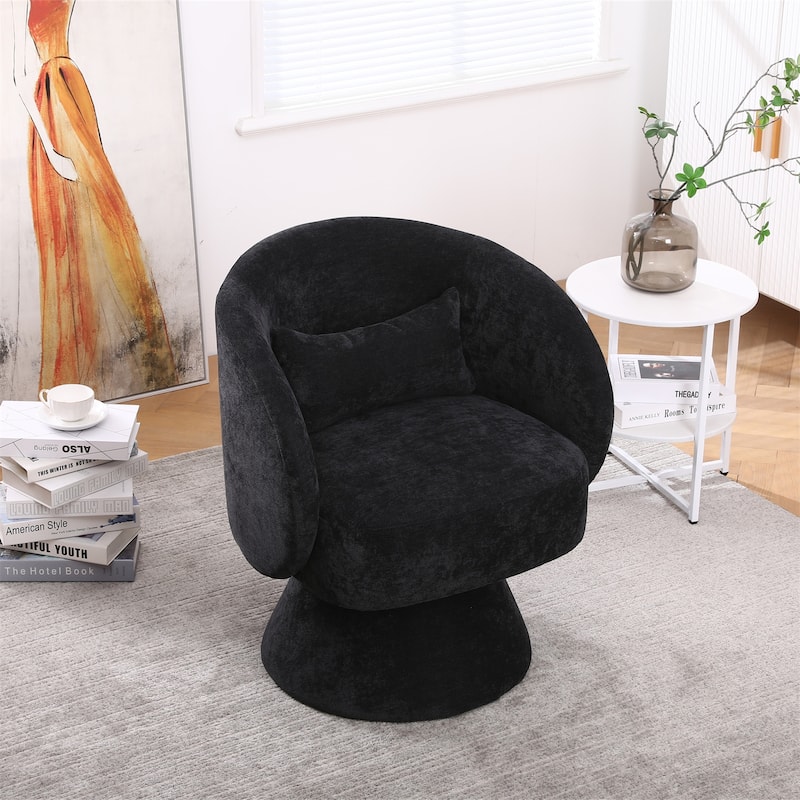 Round Fabric Swivel Accent Chair