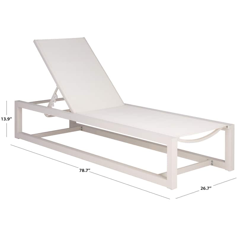 SAFAVIEH Outdoor Living Logan Aluminum Lounger - 79"W x 27"D x 14"H