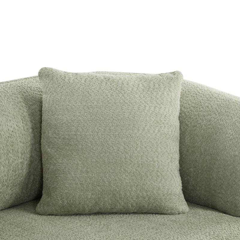 Mid-Century Modern Round Arm Curved Deep Seat Sofa
