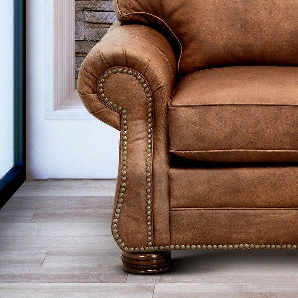 Leather deals nailhead chair