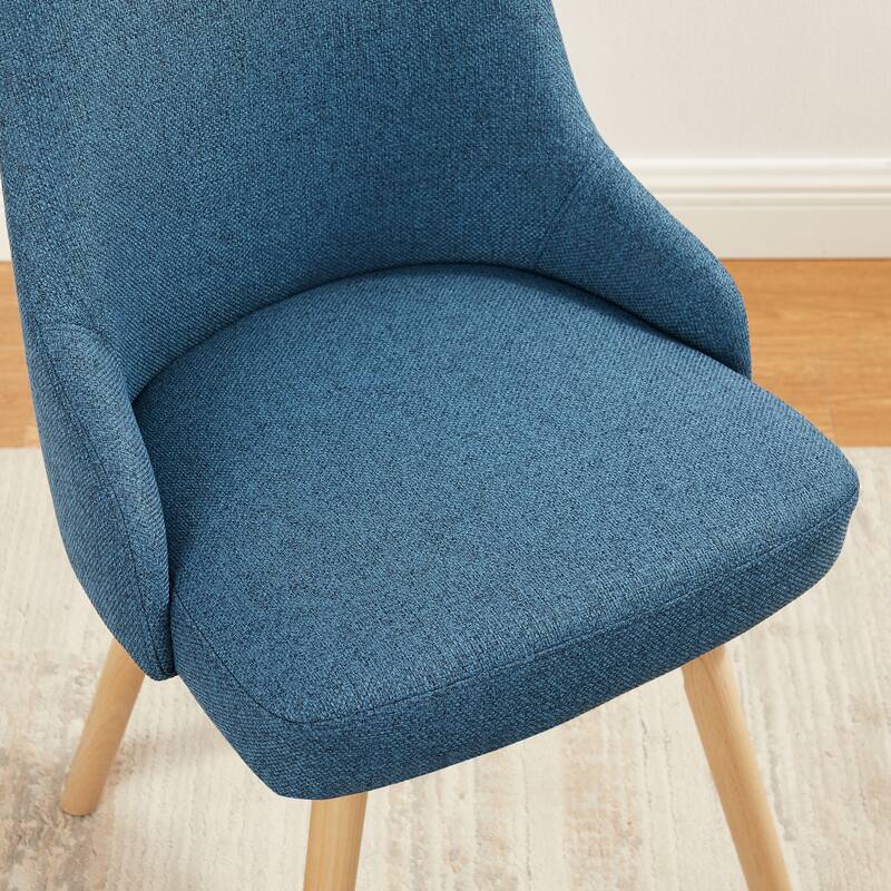 Art Leon Set of 2 Minimalist Dining Chair with Classic Wood Legs