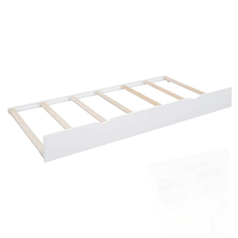 Wooden Daybed With Twin Size Trundle and All-in-One Cabinet and Shelf