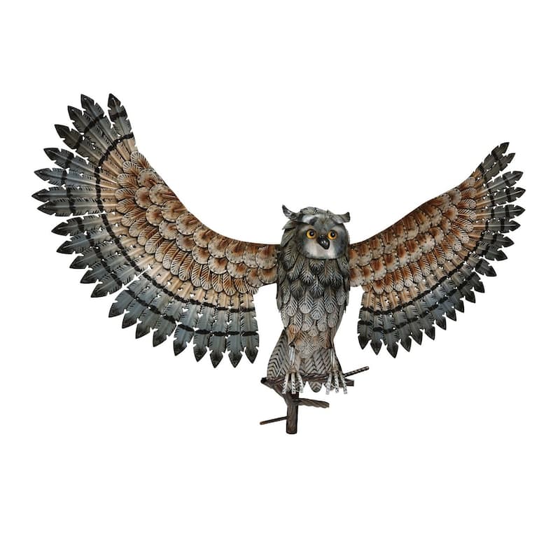 Owl Wall Decor - Wings Up - 33"x10.5"x15.5"
