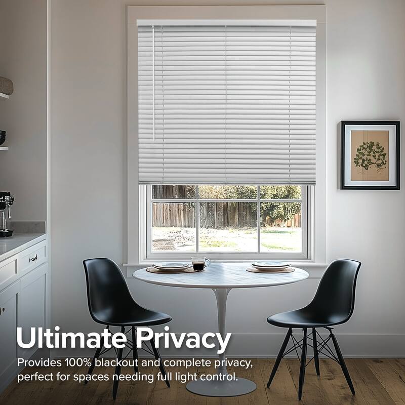 Chicology Blackout Cordless Vinyl Mini Window Blinds - 1" Slats