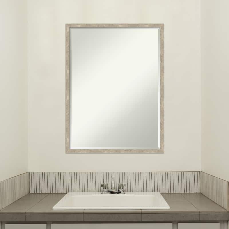 Imprint Half-Inch-Bevel Wood Framed Bathroom Vanity Wall Mirror - Glass Size 18x24