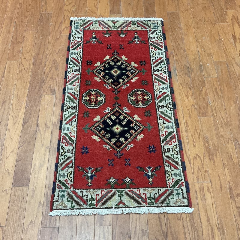 HERAT ORIENTAL Handmade Kazak Wool Rug - 2'2" x 4'1"