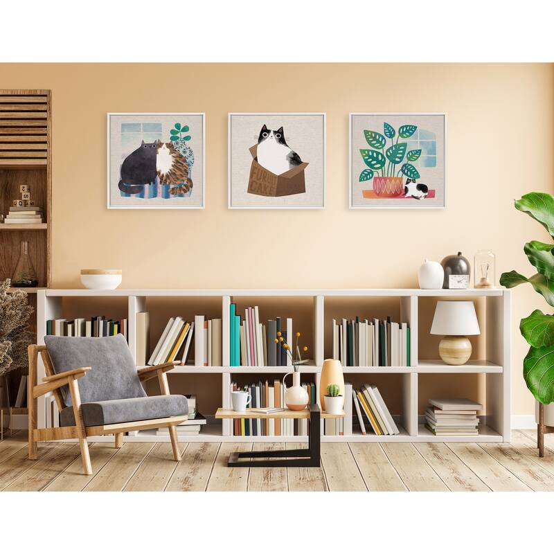 Kate and Laurel Sylvie Friends 1 Framed Canvas by Planet Cat