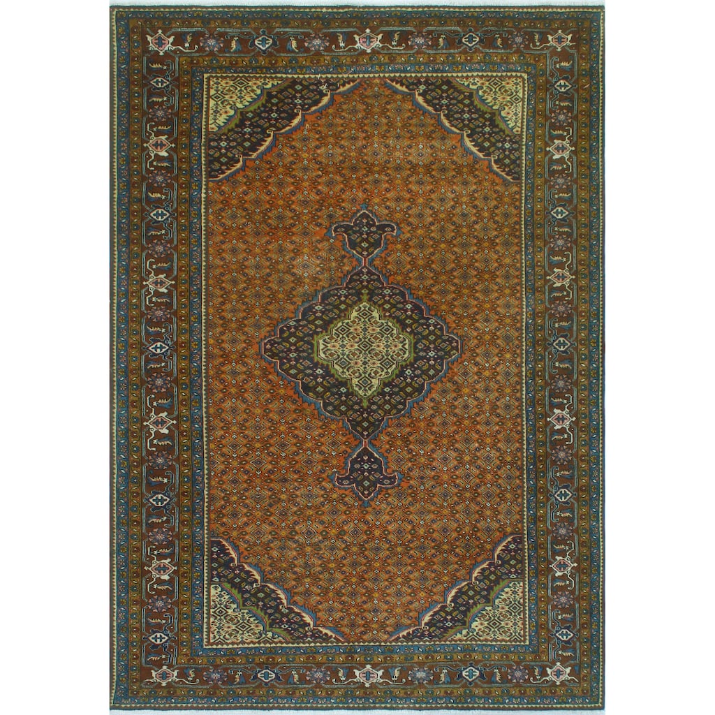 Noori Rug Fine Vintage Distressed Antinea Rust/Drk. Red Rug - 6'5" x 9'5"