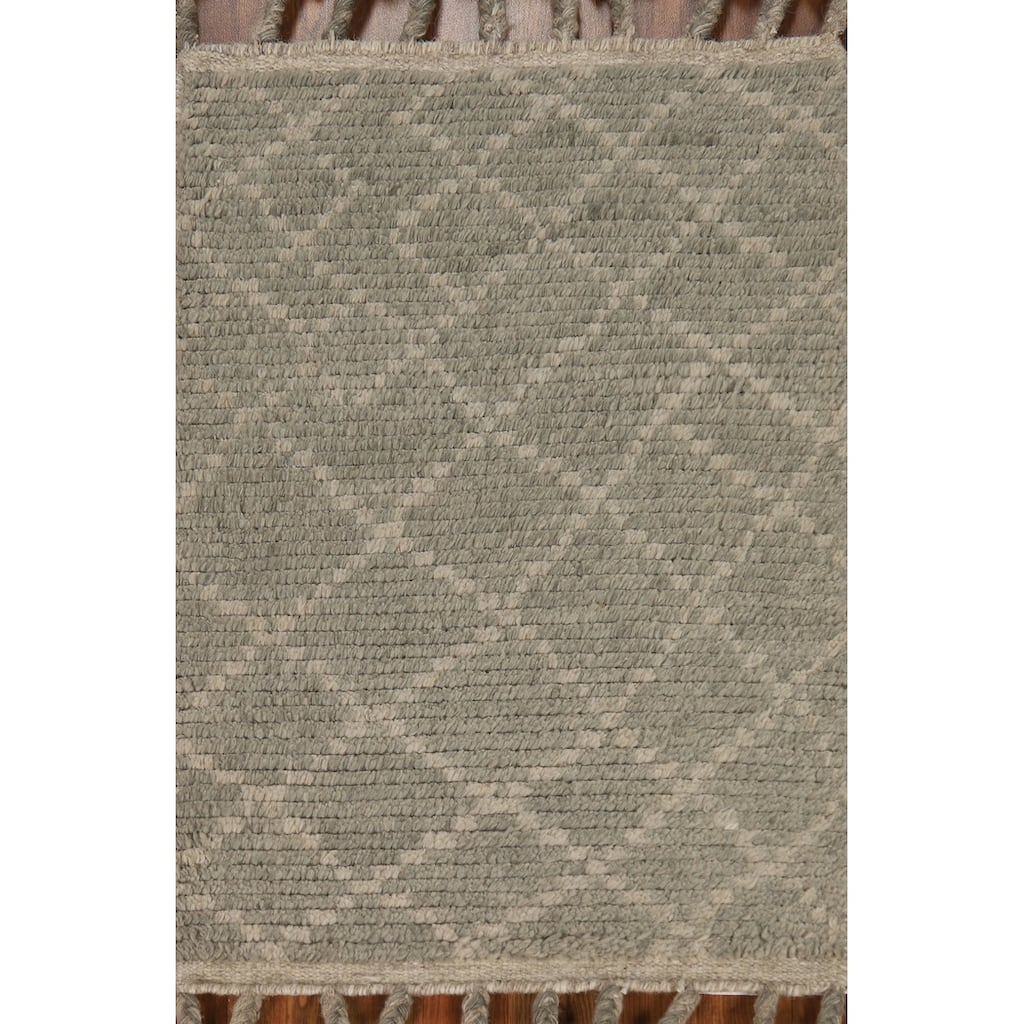 Trellis Striped Moroccan Indian Accent Rug Handmade Wool Carpet - 2'0"x 3'0"