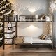 preview thumbnail 1 of 8, Twin over Full Bunk Bed with 5-Tier Storage Shelves, Multifunctional Metal Frame Bed Design Black