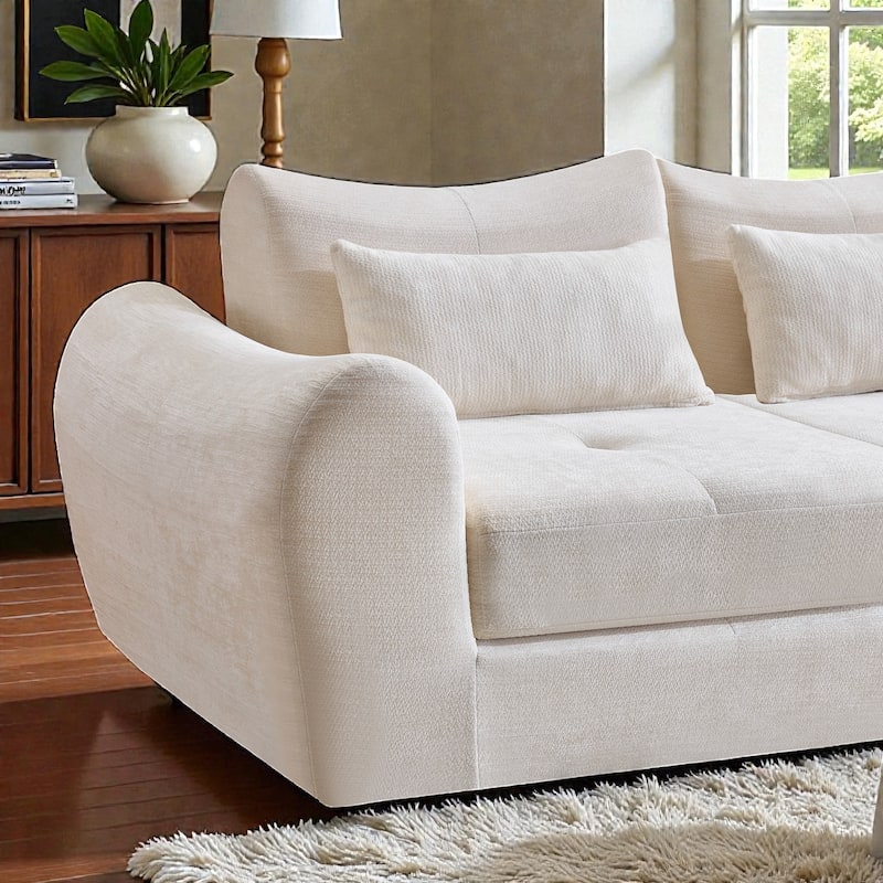 Modular Cloud Sofa, Convertible Folding Sofa Bed, 3-Seat Cushioned Sectional Couch for Living Room Bedroom