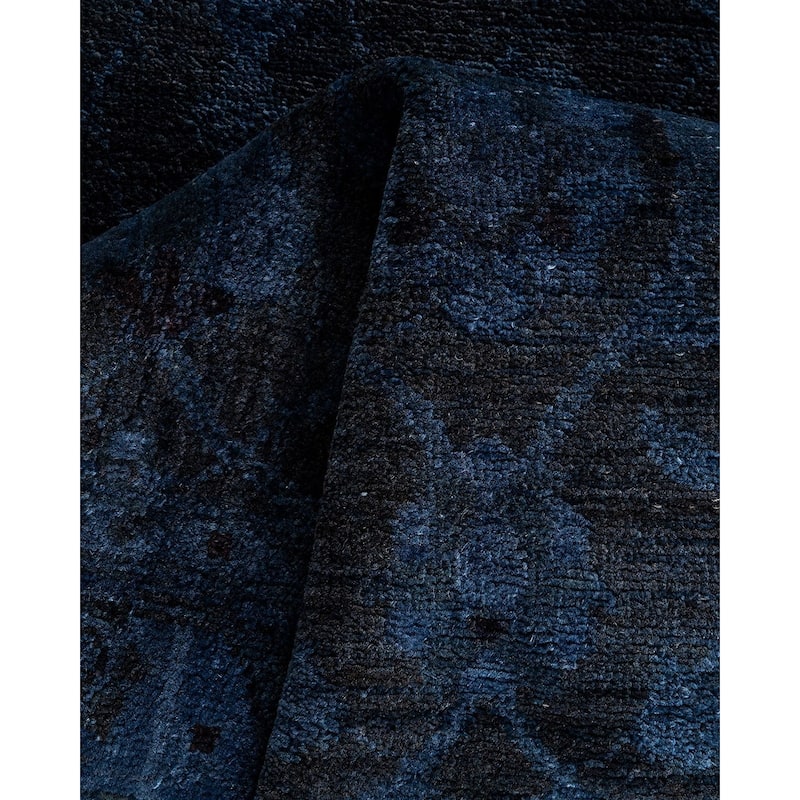 Overton Hand Knotted Wool Vintage Inspired Modern Contemporary Overdyed Brown Runner Rug - 2' 6" x 15' 10"