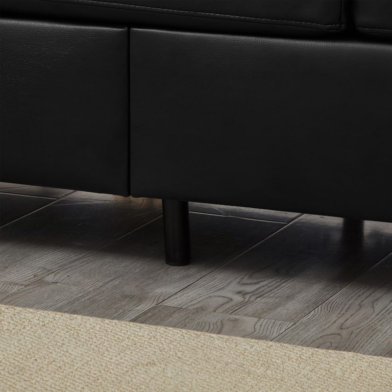 79" Modern PU Leather 3-Seater Sofa with Storage