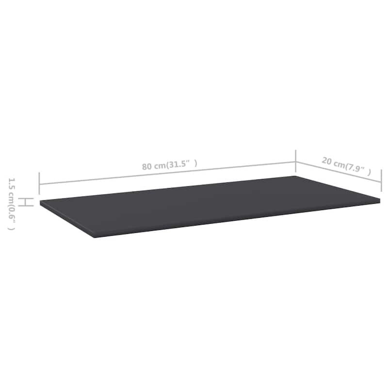 vidaXL Bookshelf Boards 4 pcs Gray 31.5"x7.9"x0.6" Chipboard