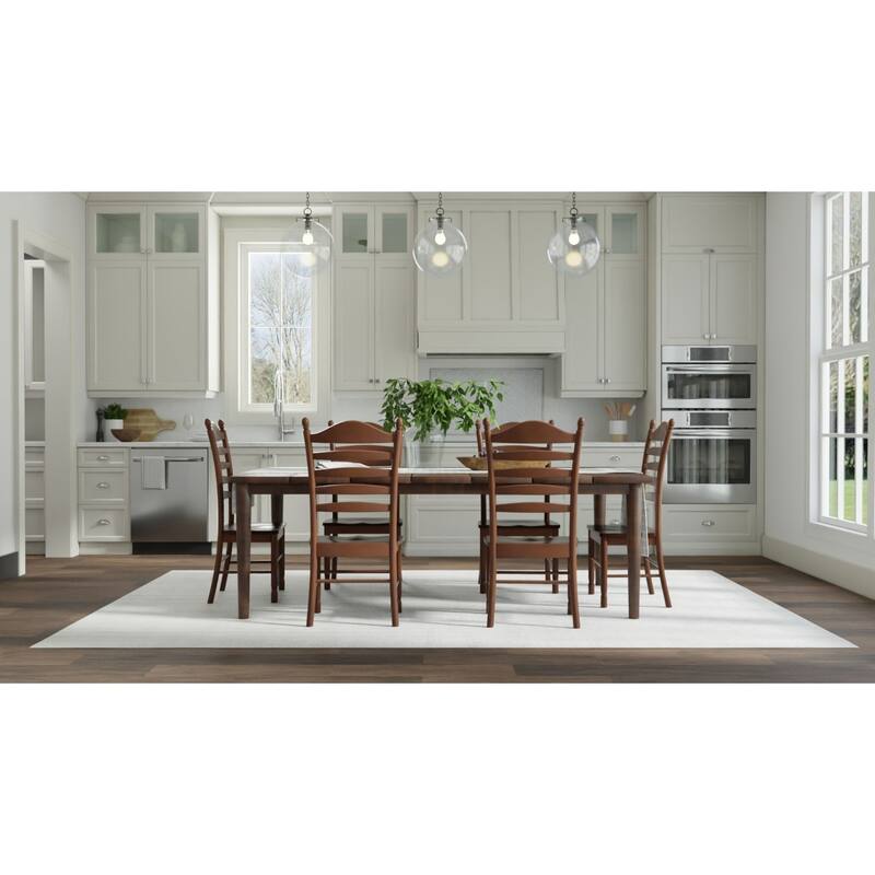 Solid Ladder Back Dining Chair - 42" - Espresso Brown