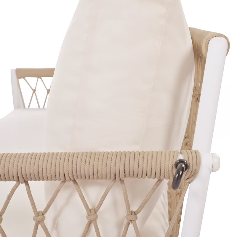 Woven Rope Outdoor Swing Sofa with Soft Cushions