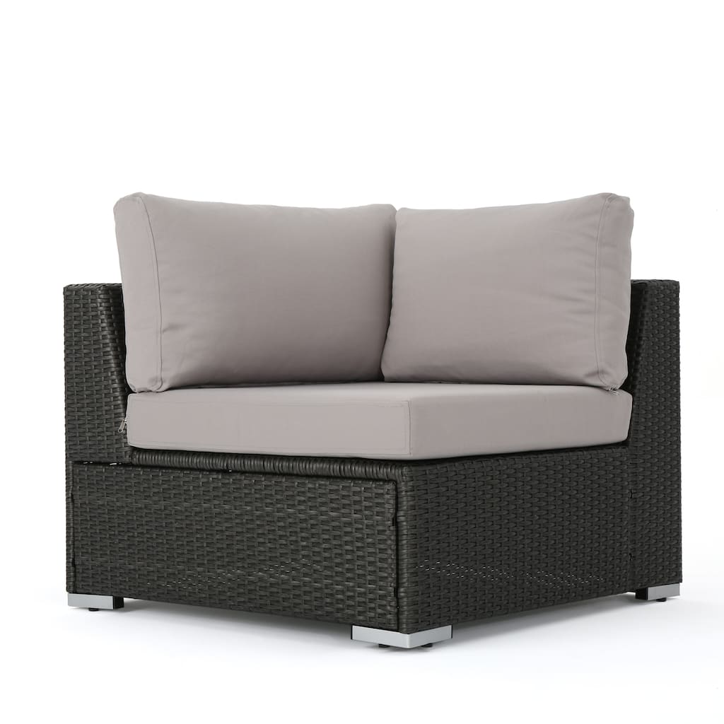 Roomfitters Outdoor Wicker Corner Sofa Sectional with Cushions for Stylish Patio Seating