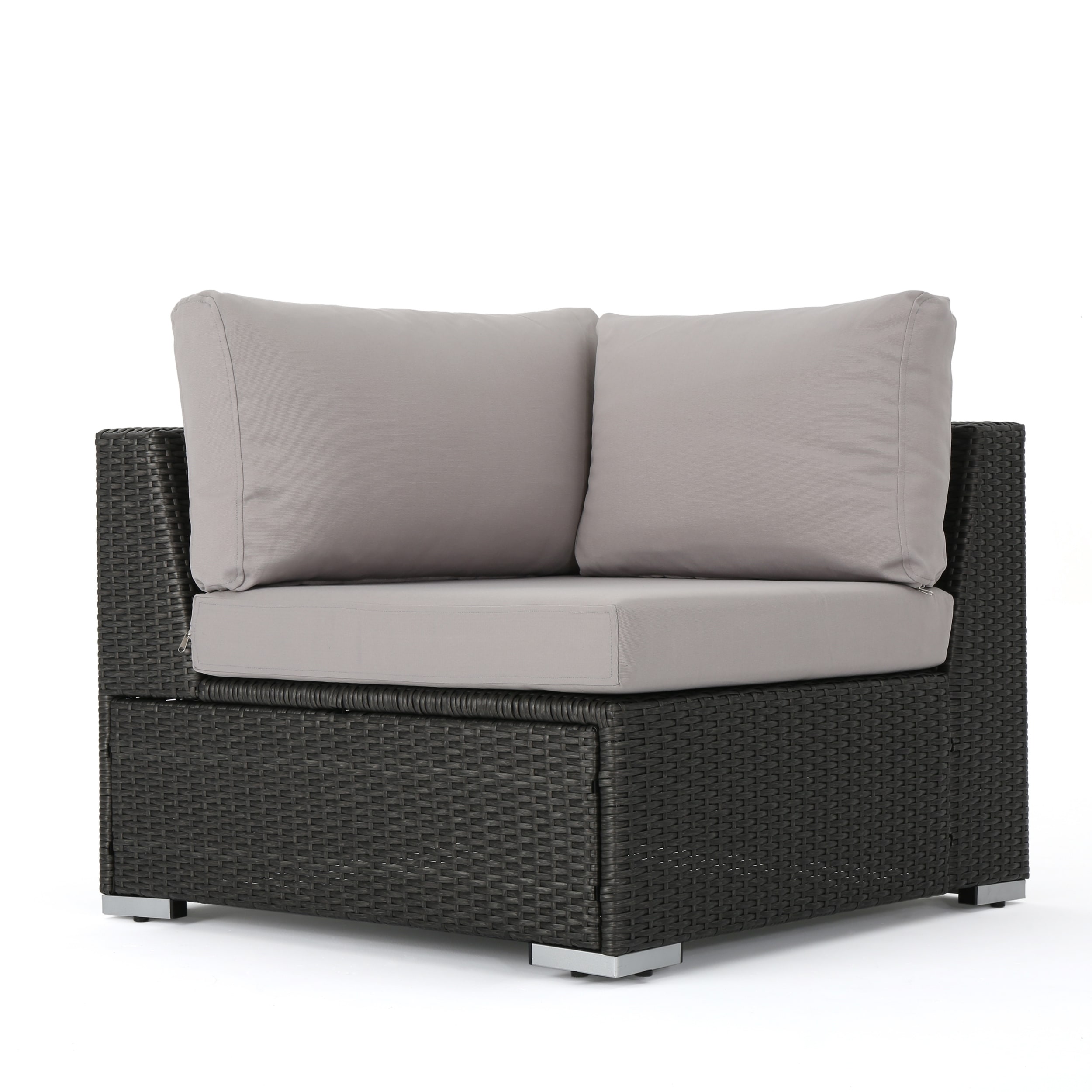 Roomfitters Outdoor Wicker Corner Sofa Sectional with Cushions for Stylish Patio Seating