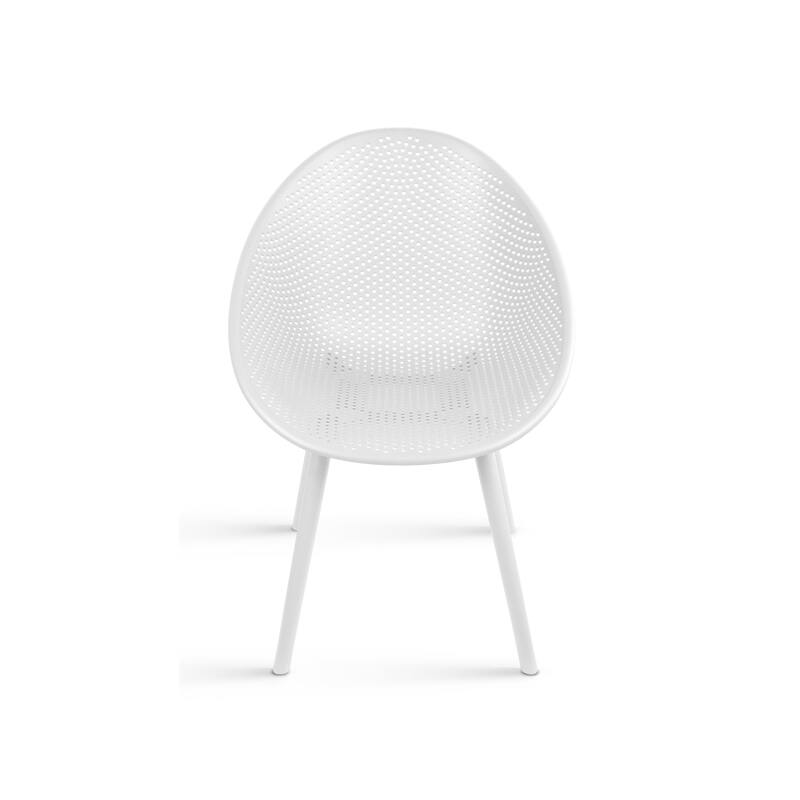 Modern Plastic Dining Chair Plastic Legs with Breathable Perforated Egg Shaped Seat for Indoor/Outdoor Use
