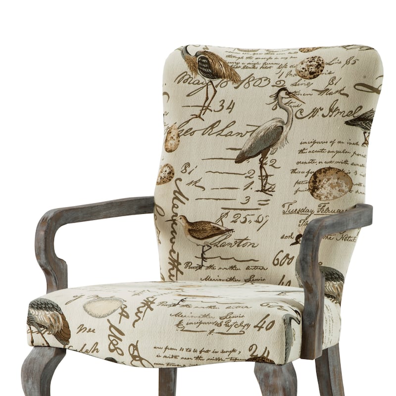 Madison Park Joni Ivory Multi Goose Neck Arm Chair