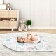 preview thumbnail 3 of 3, Pop Floral Rose Flowers Girl Baby Receiving Security Swaddle Blanket - Blush Pink Teal Turquoise Aqua Blue Grey Boho Shabby Chic