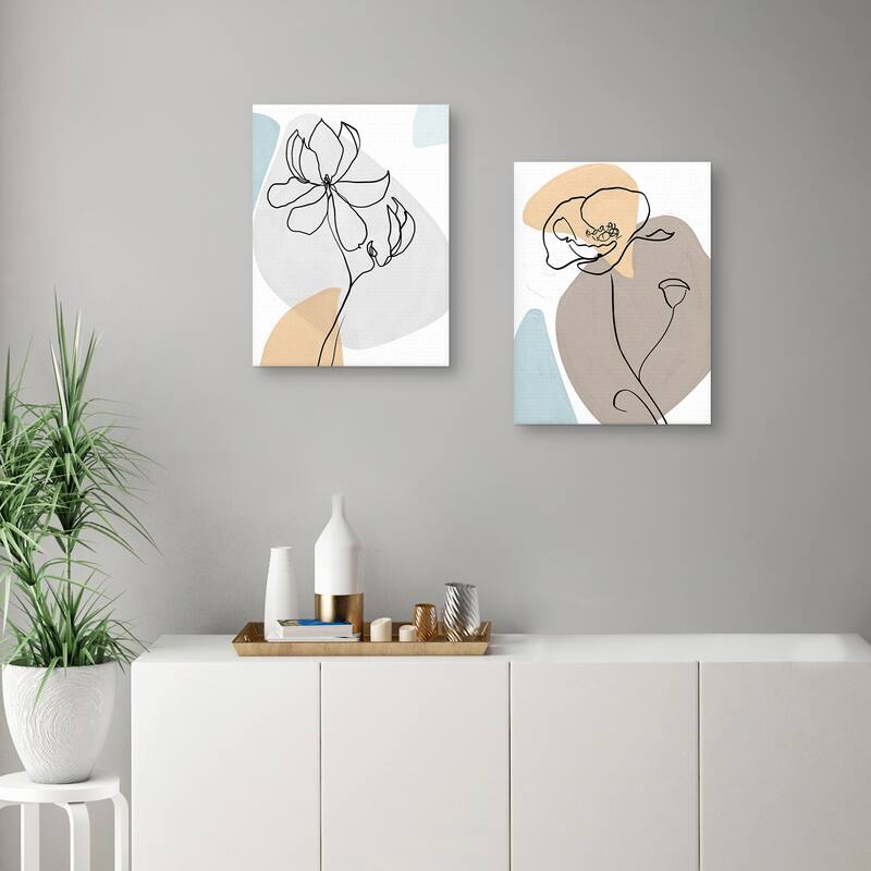 Schizzo Flower I-II by Studio Arts Canvas Art Prints