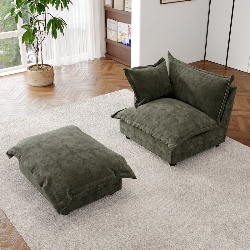 Double Layer Cushion Comfy Cloud Modular Sectional Sofa Set