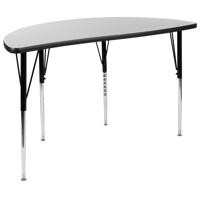 76" Oval Wave Flexible Laminate Activity Table Set with 16" Student Stack Chairs