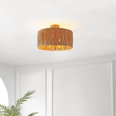 SAFAVIEH Lighting Selah 5-light Flush Mount - 20 in. W x 20 in. D x 14 in. H