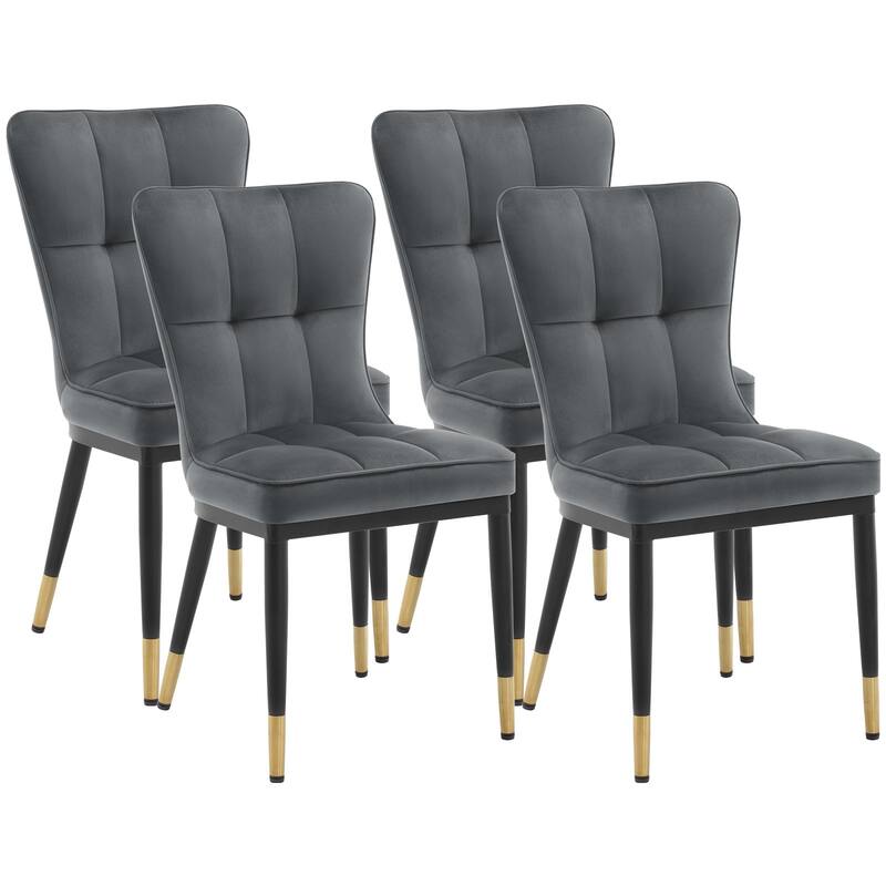 Modern Velvet Upholstered Dining Chairs, Set of 2/4 - 35.8"H x 18.9"W x 23.2"D
