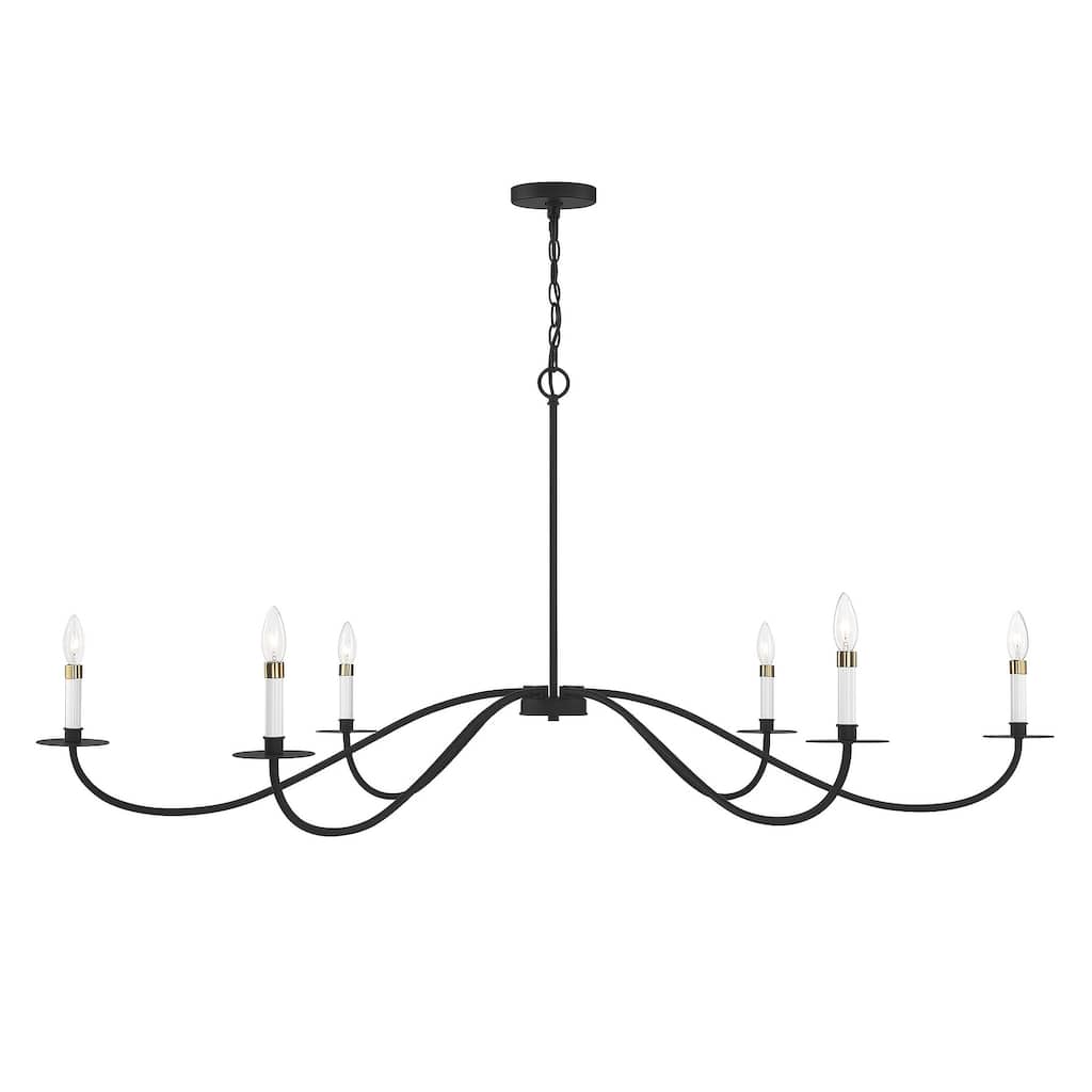 Meridian M100105 6 Light 60" Wide Taper Candle Chandelier