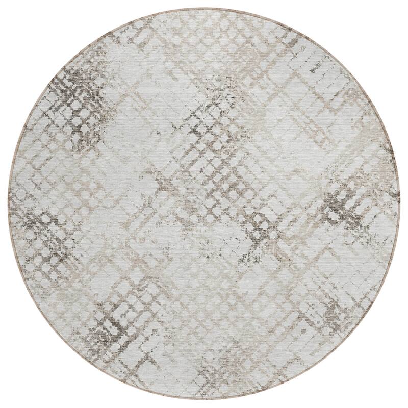 Machine Washable Indoor/ Outdoor Chantille Distressed Trellis Rug
